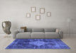 Machine Washable Oriental Blue Industrial Rug in a Living Room, wshurb1741blu