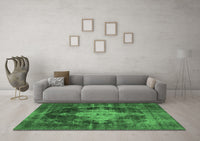 Machine Washable Oriental Emerald Green Industrial Rug, wshurb1741emgrn