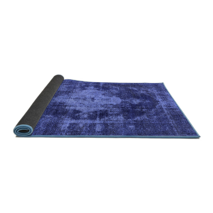 Sideview of Oriental Blue Industrial Rug, urb1741blu