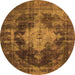 Round Oriental Orange Industrial Rug, urb1741org