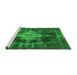 Sideview of Machine Washable Oriental Green Industrial Area Rugs, wshurb1741grn