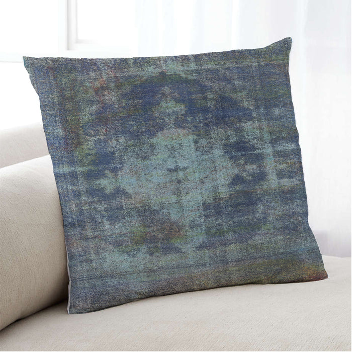 Lifestyle Image of Mid-Century Modern Urban Square Light Slate Gray Throw Pillow, 18 inch by 18 inch, pwurb1741