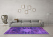 Machine Washable Oriental Purple Industrial Area Rugs in a Living Room, wshurb1741pur