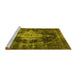 Sideview of Machine Washable Oriental Yellow Industrial Rug, wshurb1741yw