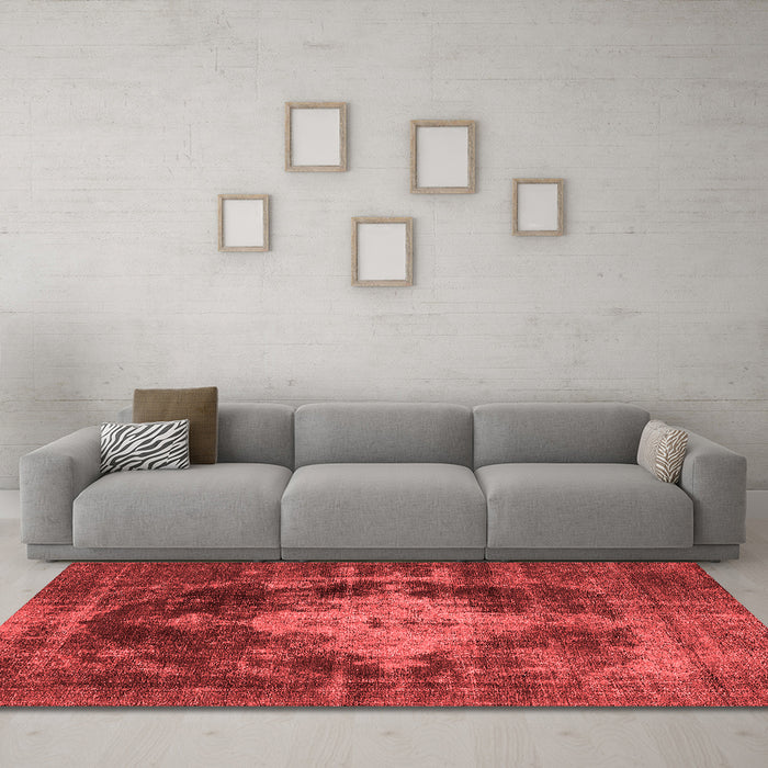 Industrial Red Washable Rugs