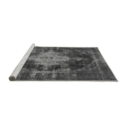 Sideview of Machine Washable Oriental Gray Industrial Rug, wshurb1741gry