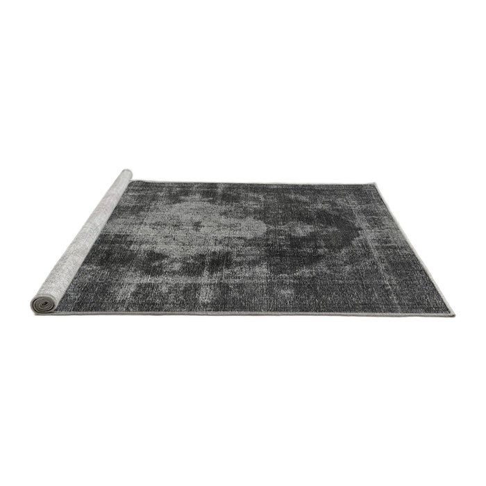 Sideview of Machine Washable Oriental Gray Industrial Rug, wshurb1741gry