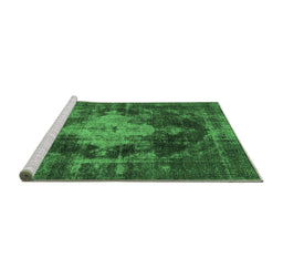 Sideview of Machine Washable Oriental Emerald Green Industrial Area Rugs, wshurb1741emgrn
