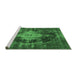 Sideview of Machine Washable Oriental Emerald Green Industrial Area Rugs, wshurb1741emgrn