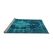 Sideview of Machine Washable Oriental Light Blue Industrial Rug, wshurb1741lblu