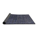 Sideview of Mid-Century Modern Slate Blue Grey Oriental Rug, urb1742