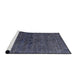 Sideview of Machine Washable Industrial Modern Slate Blue Grey Blue Rug, wshurb1742