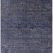 Square Machine Washable Industrial Modern Slate Blue Grey Blue Rug, wshurb1742