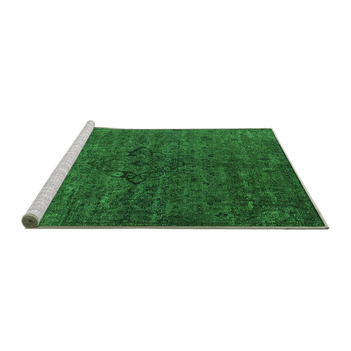 Sideview of Machine Washable Oriental Green Industrial Area Rugs, wshurb1742grn