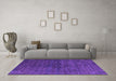 Machine Washable Oriental Purple Industrial Area Rugs in a Living Room, wshurb1742pur