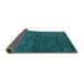 Sideview of Oriental Turquoise Industrial Rug, urb1742turq