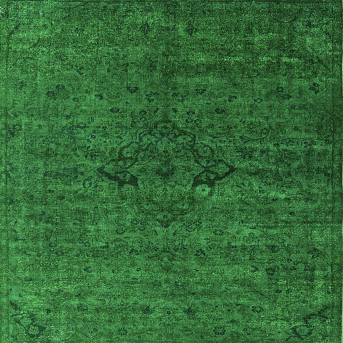 Square Machine Washable Oriental Green Industrial Area Rugs, wshurb1742grn