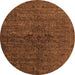 Round Oriental Orange Industrial Rug, urb1742org