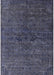 Mid-Century Modern Slate Blue Grey Oriental Rug, urb1742