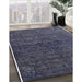 Machine Washable Industrial Modern Slate Blue Grey Blue Rug in a Family Room, wshurb1742