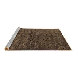 Sideview of Machine Washable Oriental Brown Industrial Rug, wshurb1742brn