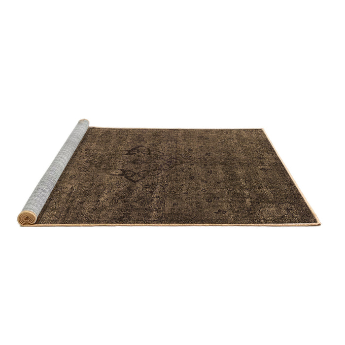 Sideview of Machine Washable Oriental Brown Industrial Rug, wshurb1742brn