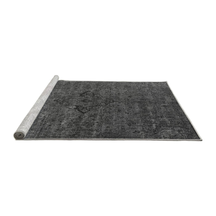 Sideview of Machine Washable Oriental Gray Industrial Rug, wshurb1742gry