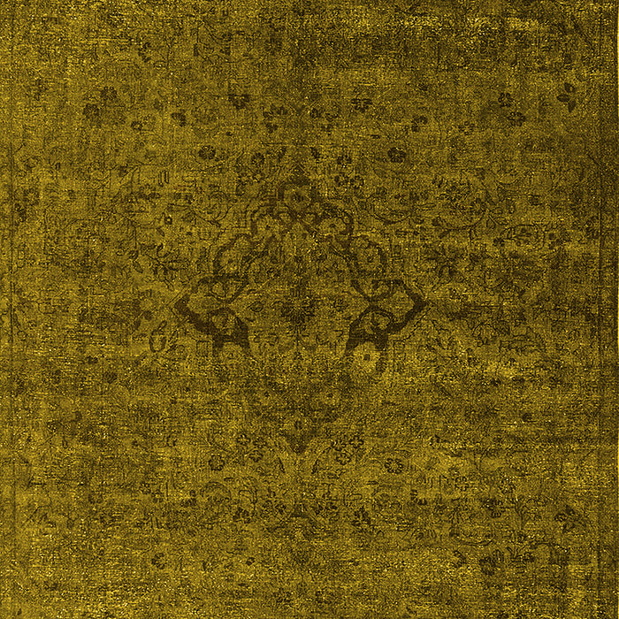 Machine Washable Oriental Yellow Industrial Rug, wshurb1742yw