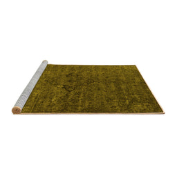 Sideview of Machine Washable Oriental Yellow Industrial Rug, wshurb1742yw
