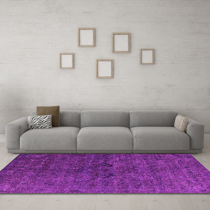 Machine Washable Oriental Pink Industrial Rug in a Living Room, wshurb1742pnk