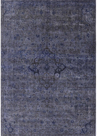 Machine Washable Industrial Modern Slate Blue Grey Blue Rug, wshurb1742