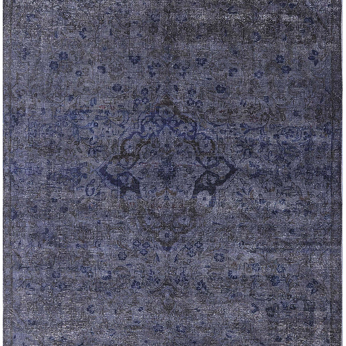 Machine Washable Industrial Modern Slate Blue Grey Blue Rug, wshurb1742