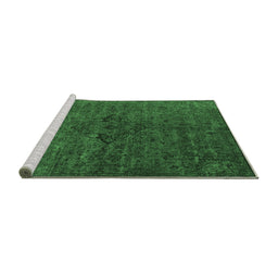 Sideview of Machine Washable Oriental Emerald Green Industrial Area Rugs, wshurb1742emgrn