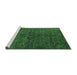 Sideview of Machine Washable Oriental Emerald Green Industrial Area Rugs, wshurb1742emgrn