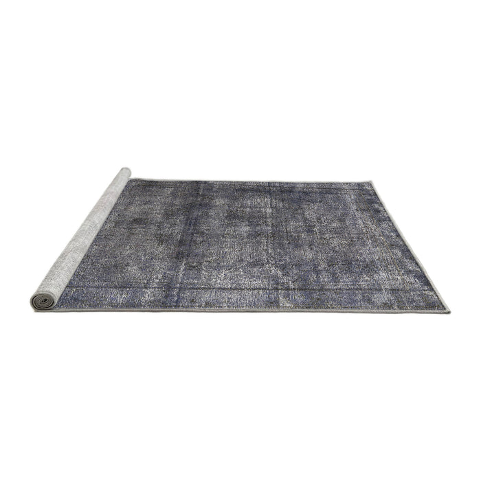 Sideview of Machine Washable Industrial Modern Gunmetal Gray Rug, wshurb1743