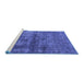 Sideview of Machine Washable Oriental Blue Industrial Rug, wshurb1743blu