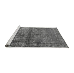 Sideview of Machine Washable Oriental Gray Industrial Rug, wshurb1743gry