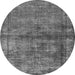 Round Oriental Gray Industrial Rug, urb1743gry