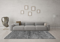 Machine Washable Oriental Gray Industrial Rug in a Living Room,, wshurb1743gry