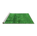 Sideview of Machine Washable Oriental Green Industrial Area Rugs, wshurb1743grn