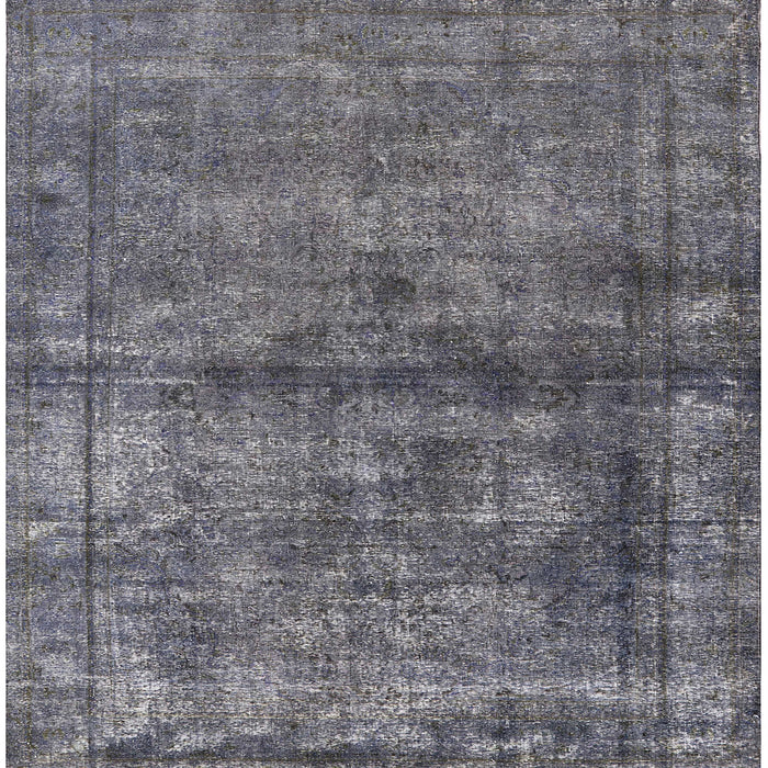 Square Mid-Century Modern Gunmetal Gray Oriental Rug, urb1743