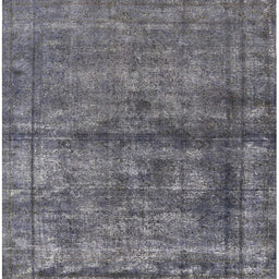 Square Machine Washable Industrial Modern Gunmetal Gray Rug, wshurb1743