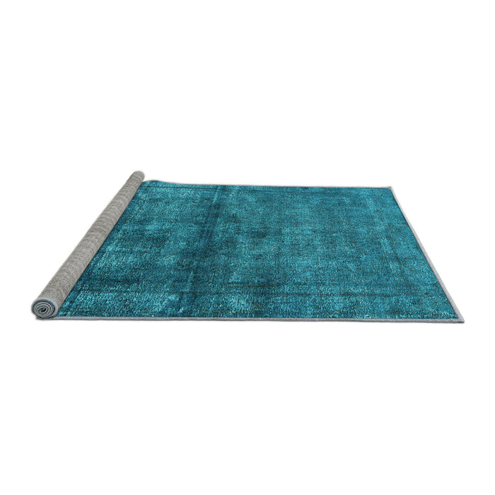 Sideview of Machine Washable Oriental Light Blue Industrial Rug, wshurb1743lblu