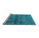 Sideview of Machine Washable Oriental Light Blue Industrial Rug, wshurb1743lblu