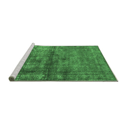 Sideview of Machine Washable Oriental Emerald Green Industrial Area Rugs, wshurb1743emgrn