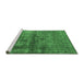 Sideview of Machine Washable Oriental Emerald Green Industrial Area Rugs, wshurb1743emgrn