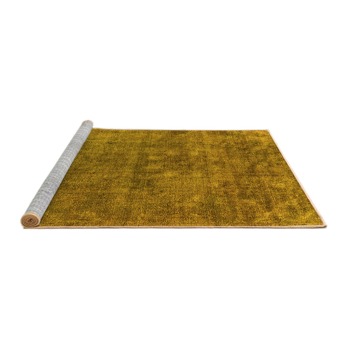 Sideview of Machine Washable Oriental Yellow Industrial Rug, wshurb1744yw