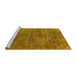 Sideview of Machine Washable Oriental Yellow Industrial Rug, wshurb1744yw