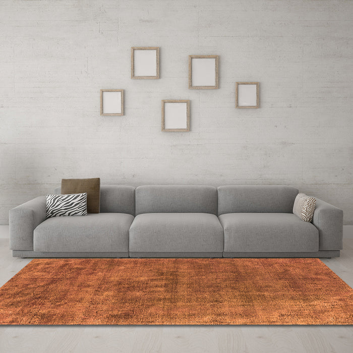 Machine Washable Oriental Orange Industrial Area Rugs in a Living Room, wshurb1744org