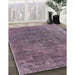 Mid-Century Modern Purple Oriental Rug in Family Room, urb1744